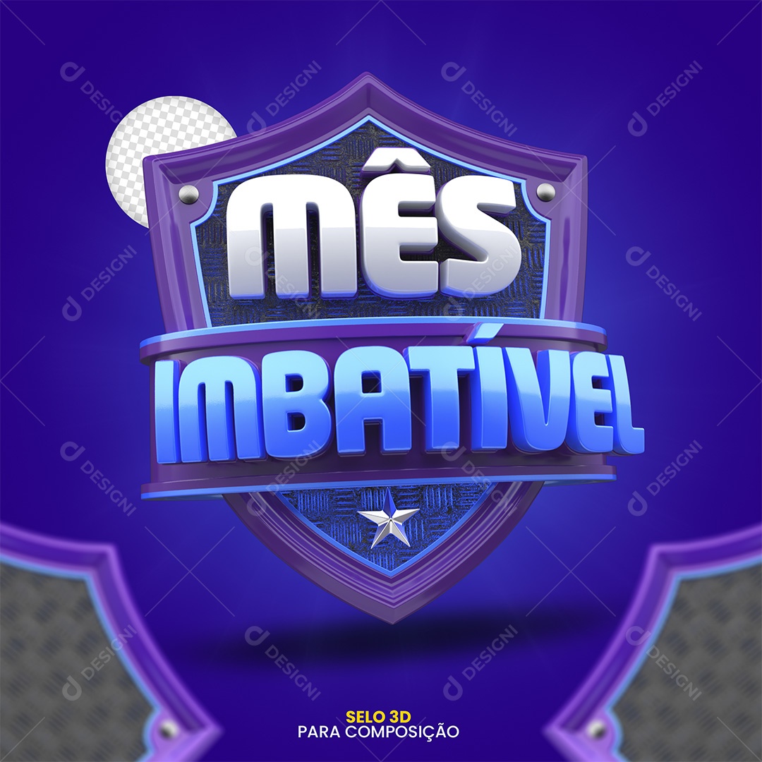 Mês Imbatível Selo 3D para Composição PSD
