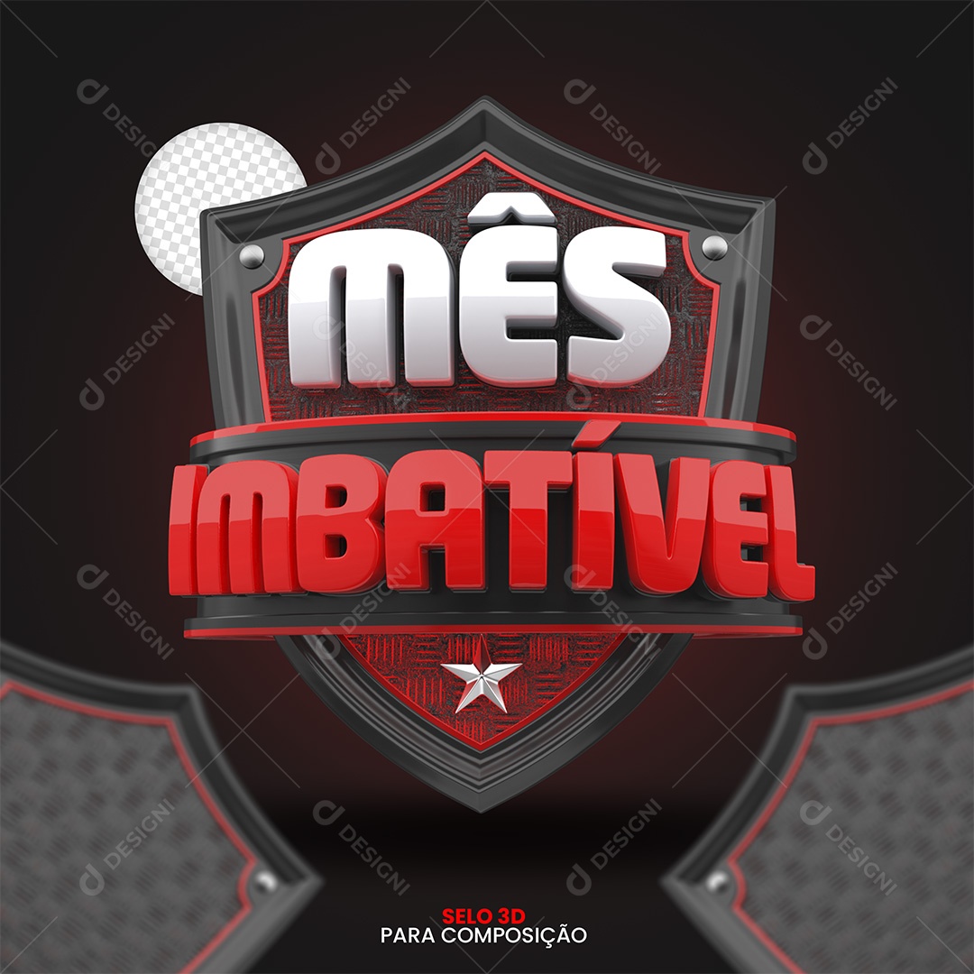 Mês Imbatível Selo 3D para Composição PSD