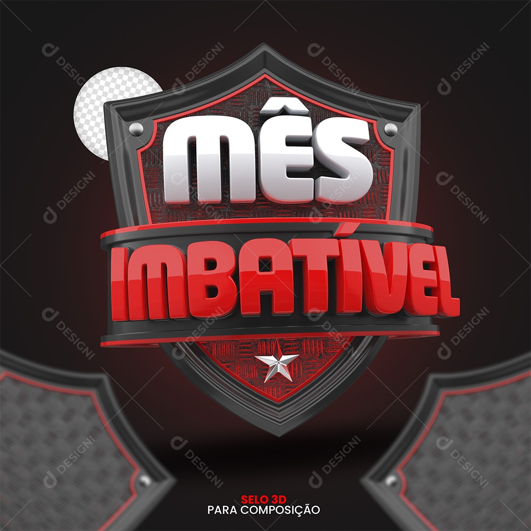 Mês Imbatível Selo 3D para Composição PSD