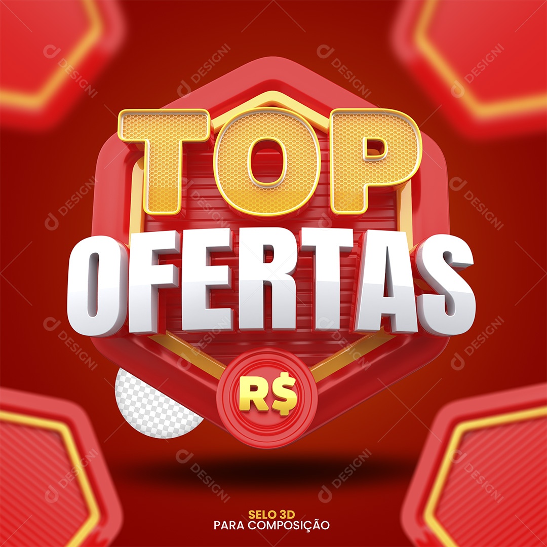 Top Ofertas Selo 3D para Composição PSD