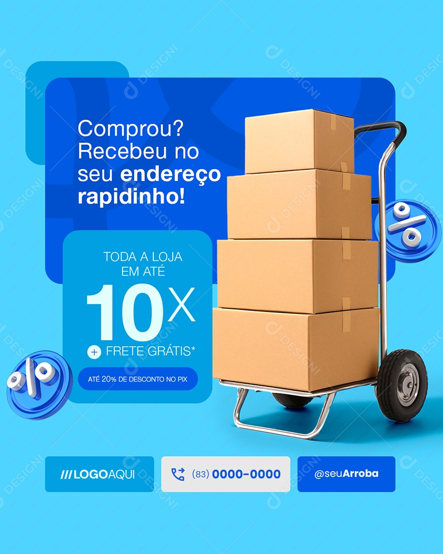 Loja de Eletrodomésticos Comprou Social Media PSD Editável