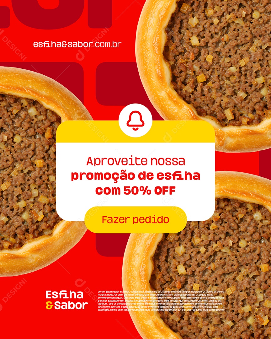 Esfiharia Aproveite Nossa Promoção de Esfiha Social Media PSD Editável