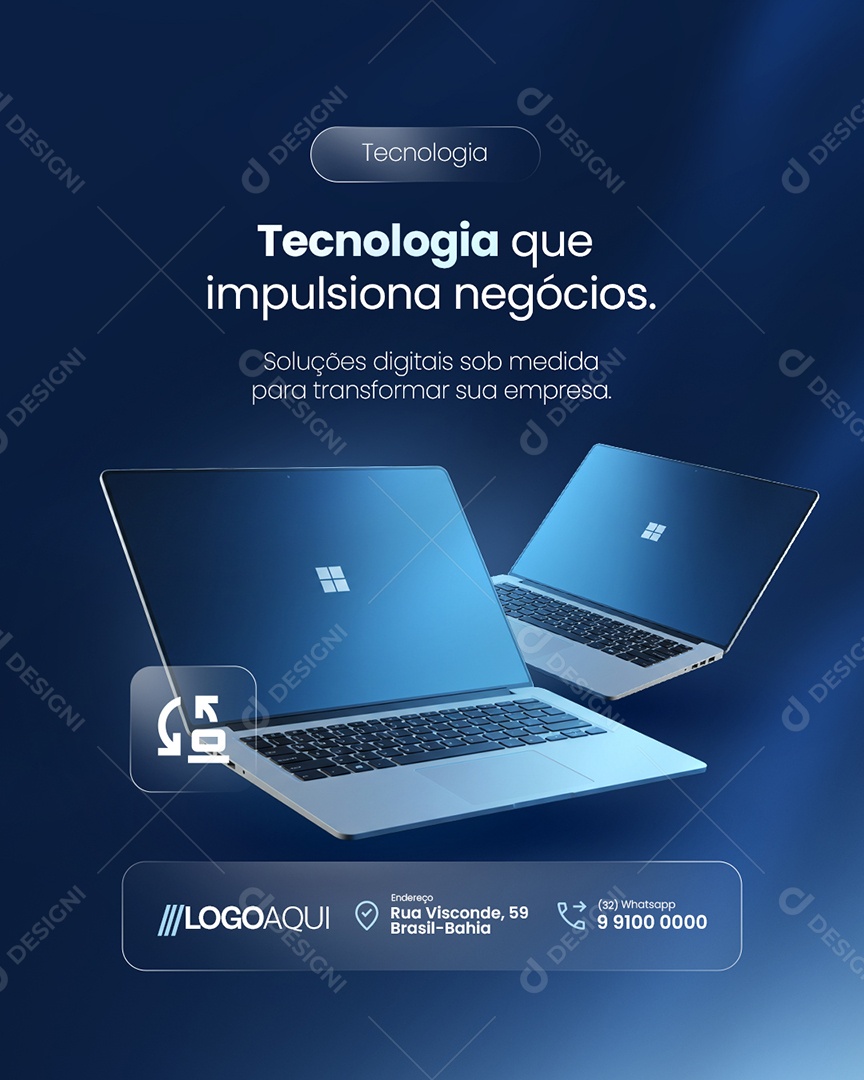 TI Tecnologia Que Impulsiona Negócios Social Media PSD Editável