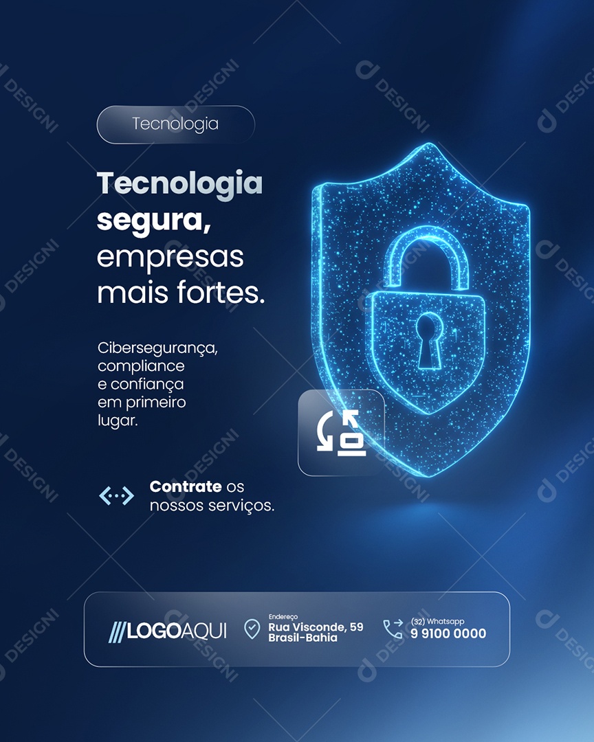 TI Tecnologia Segura Empresas Mais Fortes Social Media PSD Editável