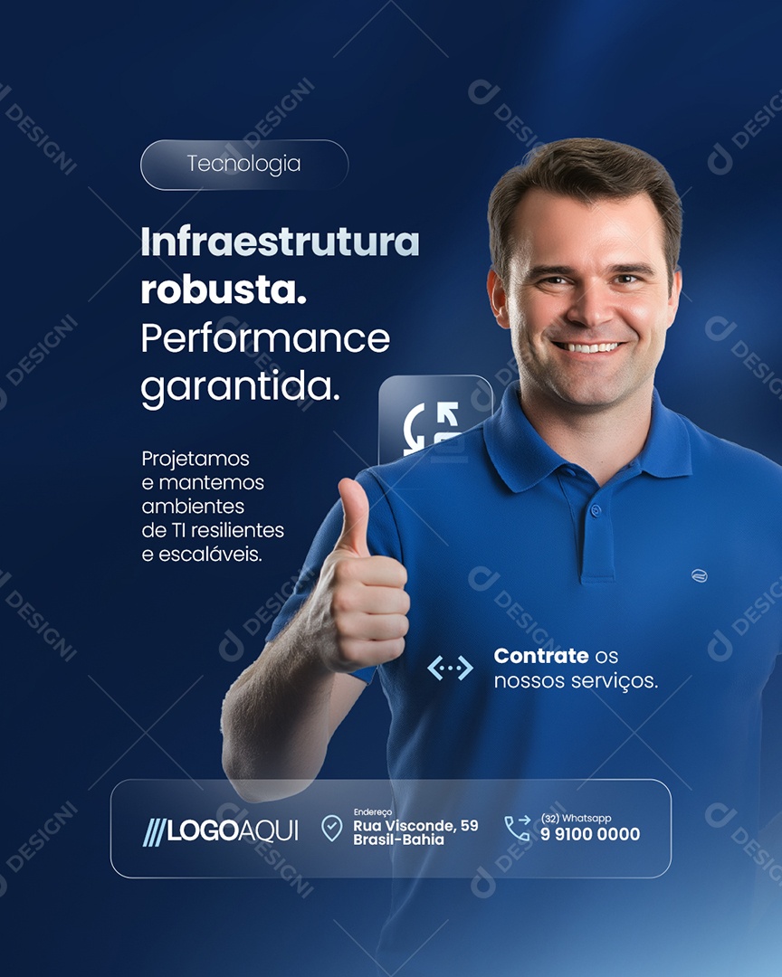 TI Tecnologia Infraestrutura Robusta Social Media PSD Editável