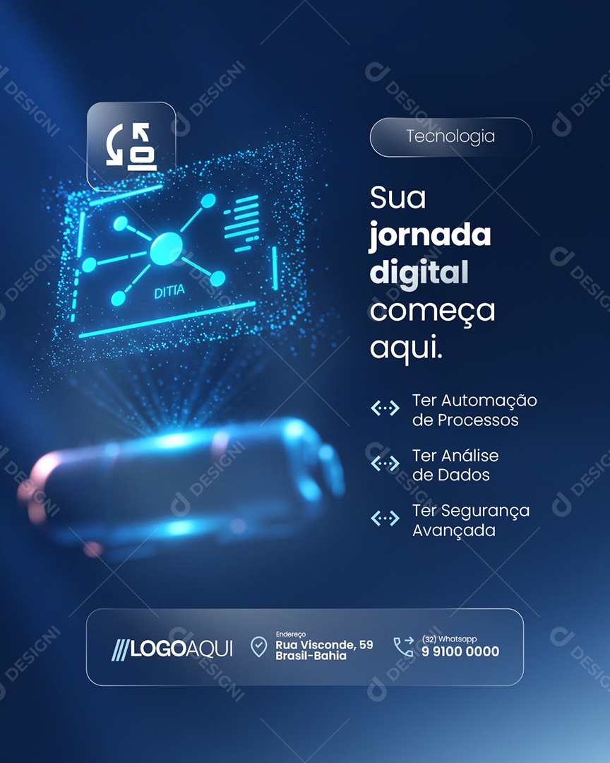 TI Tecnologia Sua Jornada Digital Começa Aqui Social Media PSD Editável