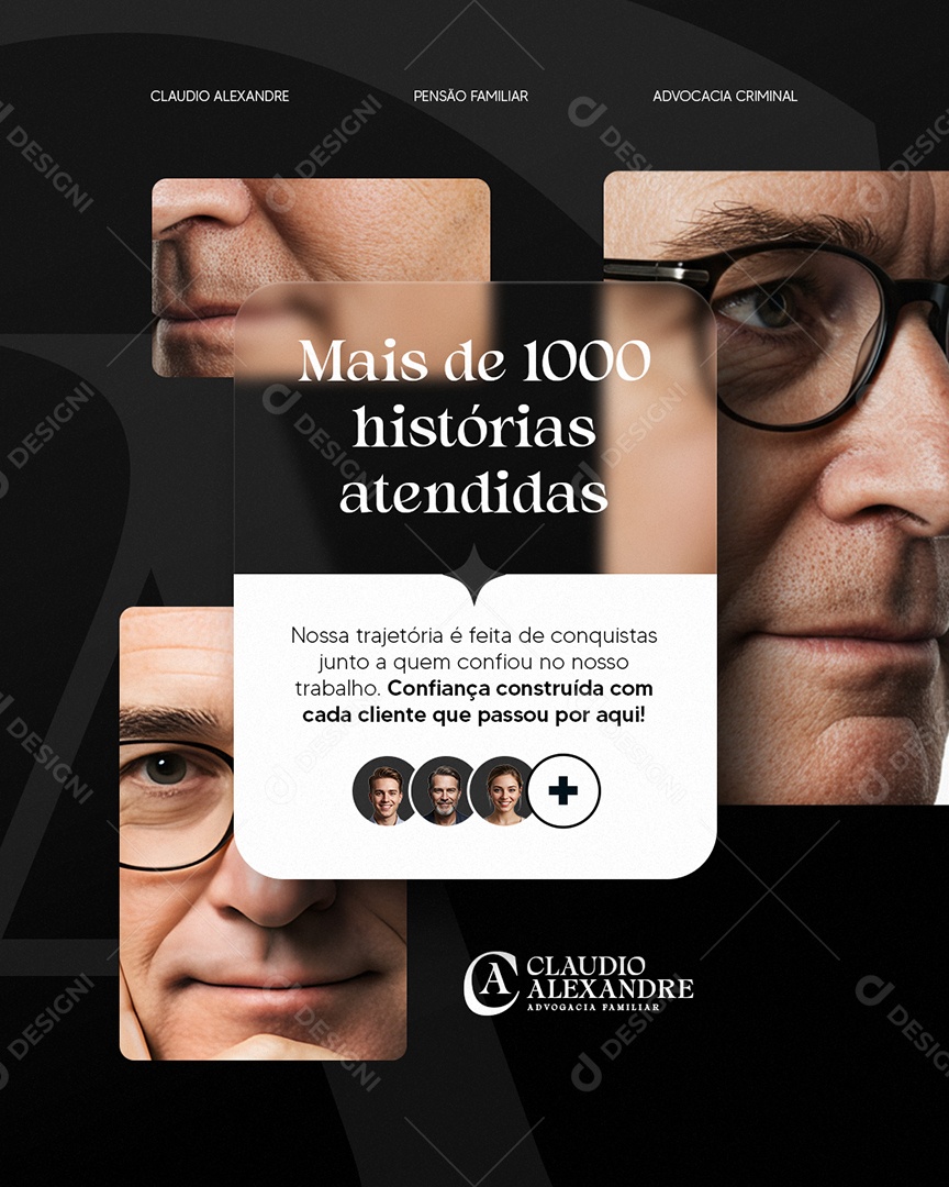 Advocacia Mais de Mil Histórias Atendidas Social Media PSD Editável
