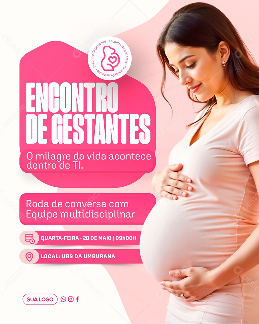 Encontro de Gestantes Social Media PSD Editável