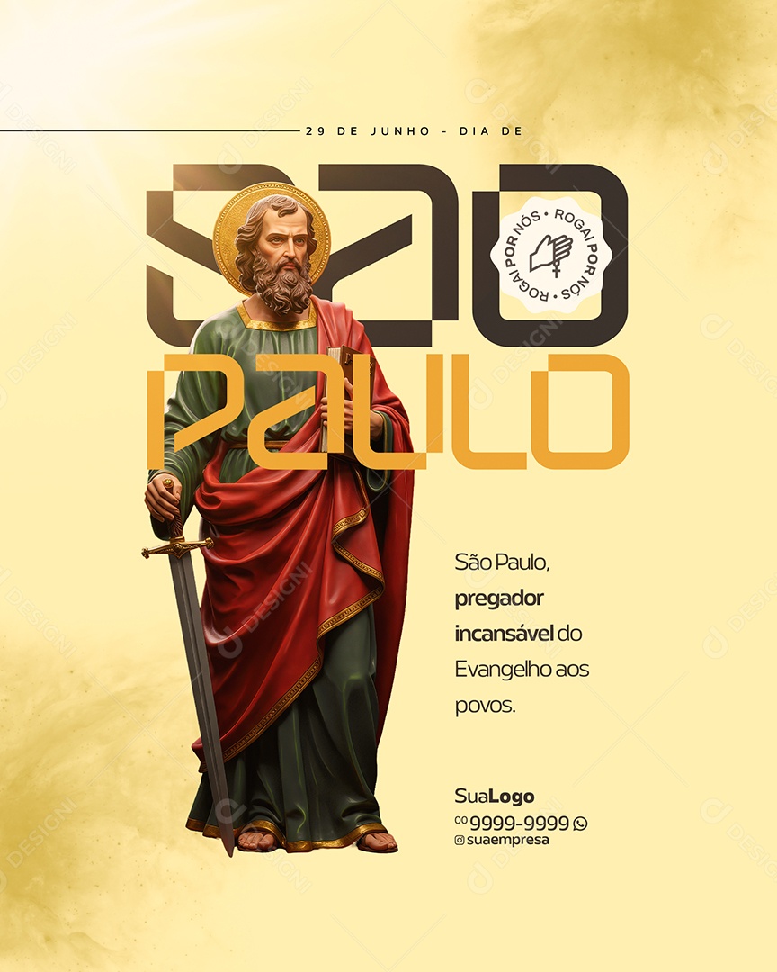 Social Media São Pedro e São Paulo 29 de Junho PSD Editável