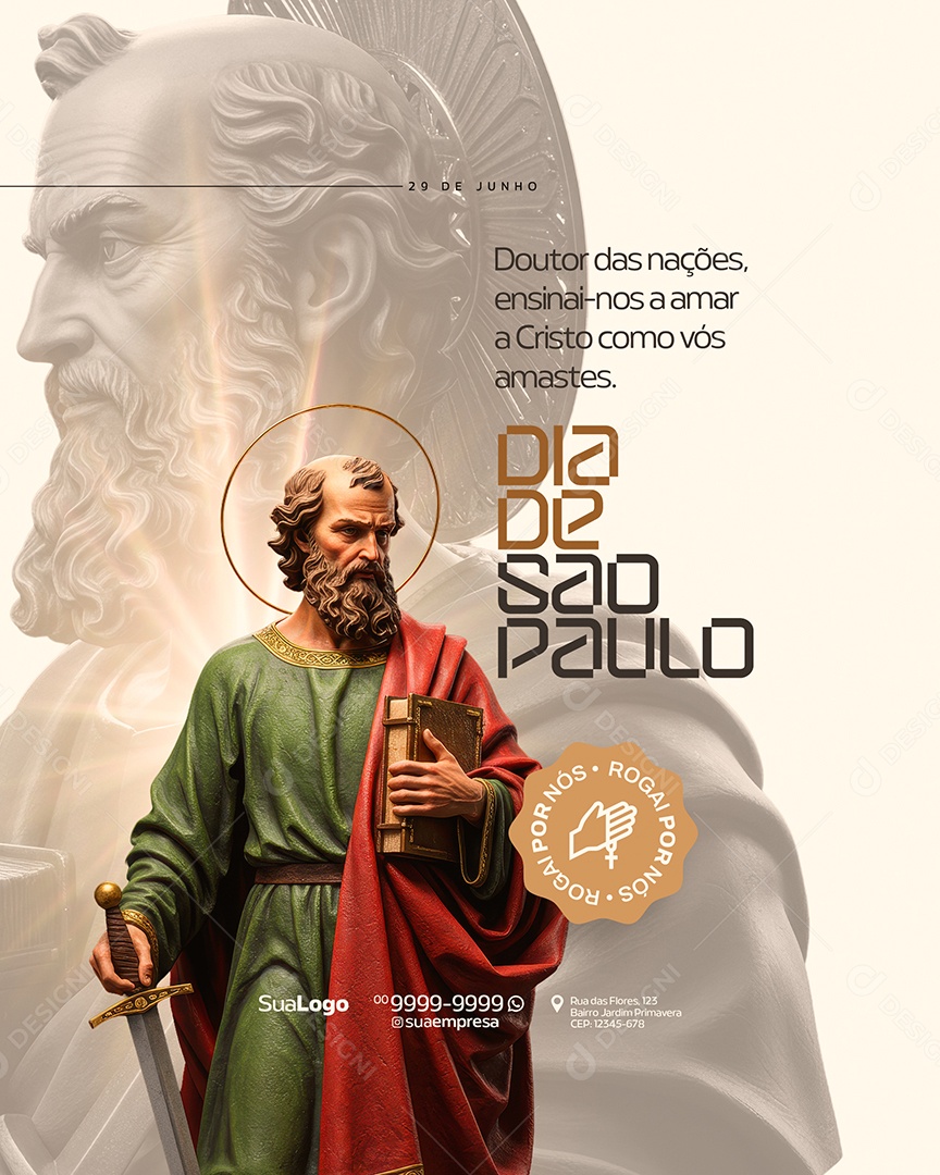 Social Media São Pedro e São Paulo 29 de Junho PSD Editável