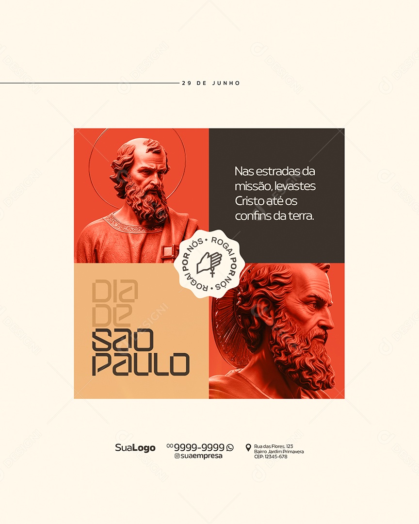 Social Media São Pedro e São Paulo 29 de Junho PSD Editável