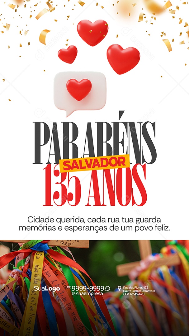 Story Parabéns Cidade pelos seus 135 Anos Social Media PSD Editável