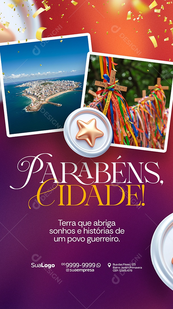 Story Parabéns Cidade pelos seus 105 Anos Social Media PSD Editável