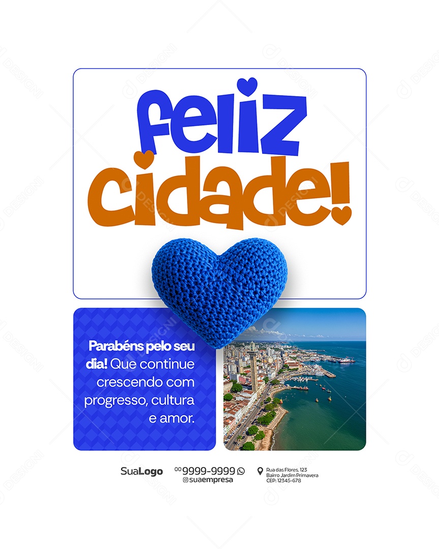 Parabéns Cidade pelos seus 100 Anos Social Media PSD Editável