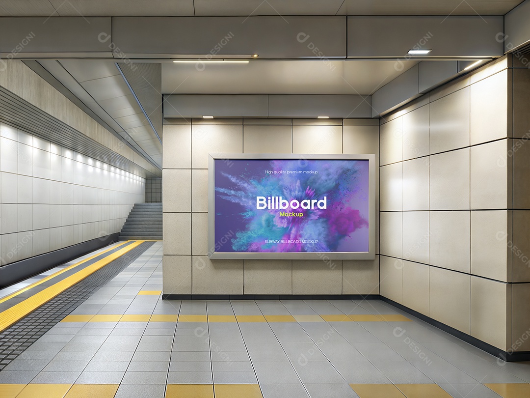 Mockup Anúncio Publicitário Em Metrô PSD Editável