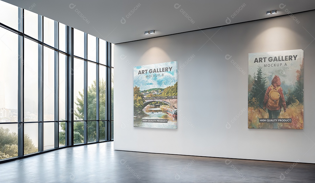 Mockup Galeria de Arte PSD Editável