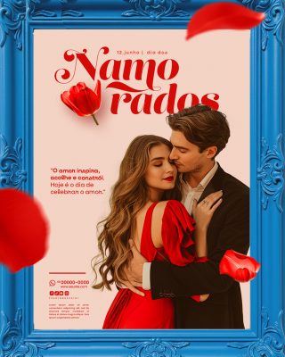 Feliz Dia dos Namorados 12 de junho Social Media PSD Editável