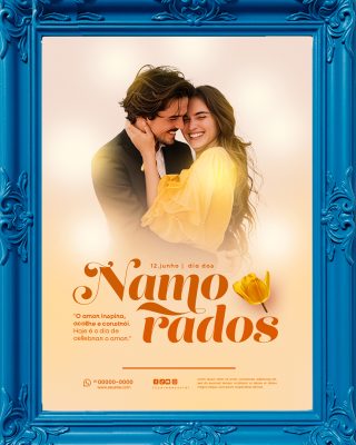 Feliz Dia dos Namorados 12 de junho Social Media PSD Editável