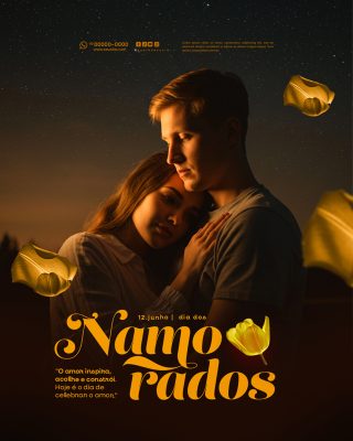 Feliz Dia dos Namorados 12 de junho Social Media PSD Editável