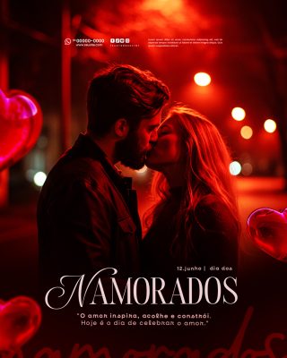 Feliz Dia dos Namorados 12 de junho Social Media PSD Editável