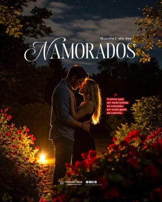 Feliz Dia dos Namorados 12 de junho Social Media PSD Editável