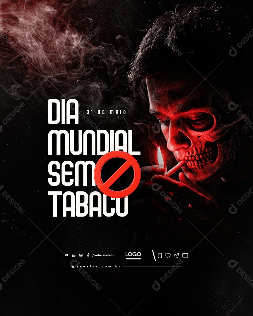 Dia Mundial Sem Tabaco 31 de Maio Social Media PSD Editável