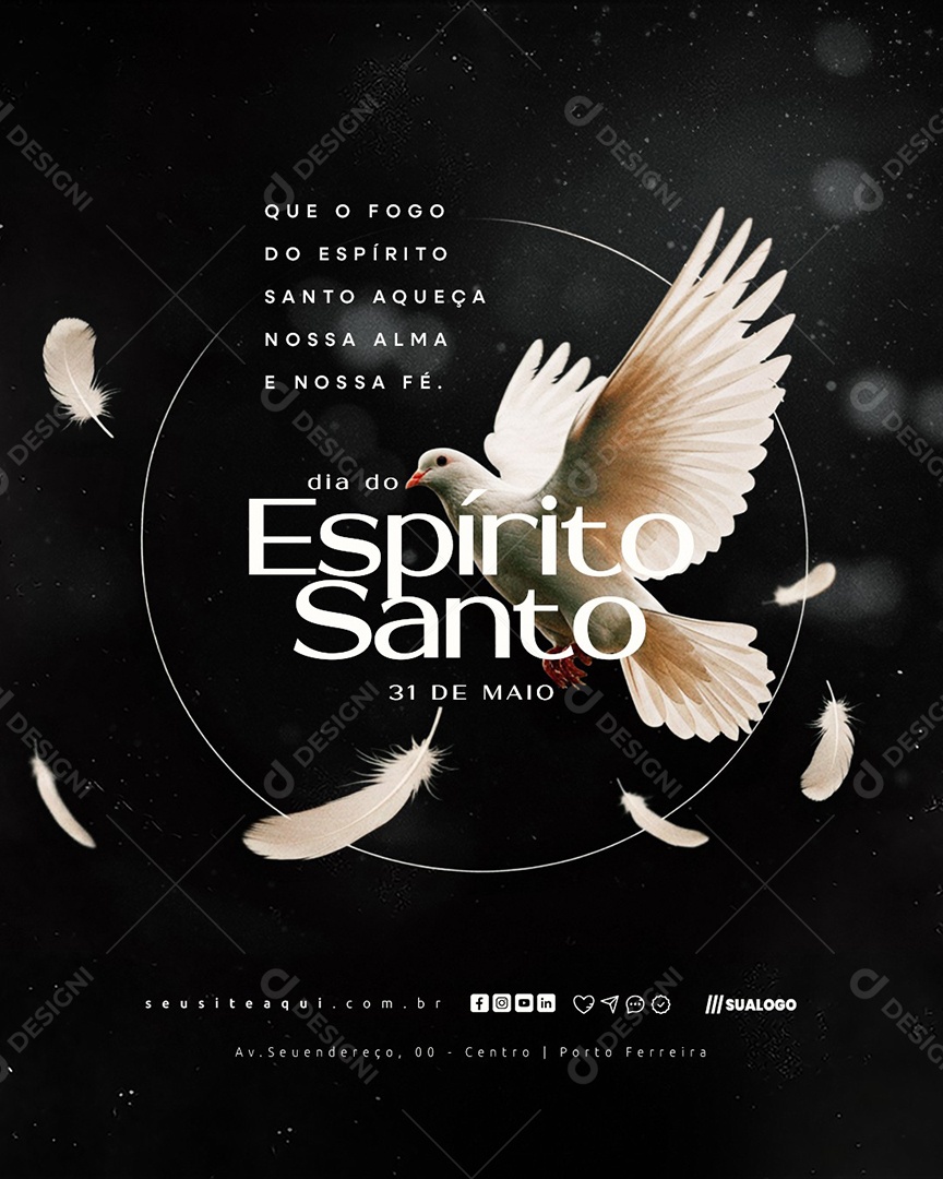 Dia do Espirito Santo 31 de Maio Social Media PSD Editável