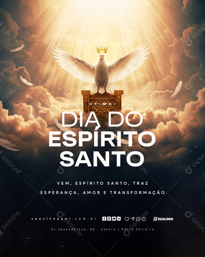 Dia do Espirito Santo 31 de Maio Social Media PSD Editável