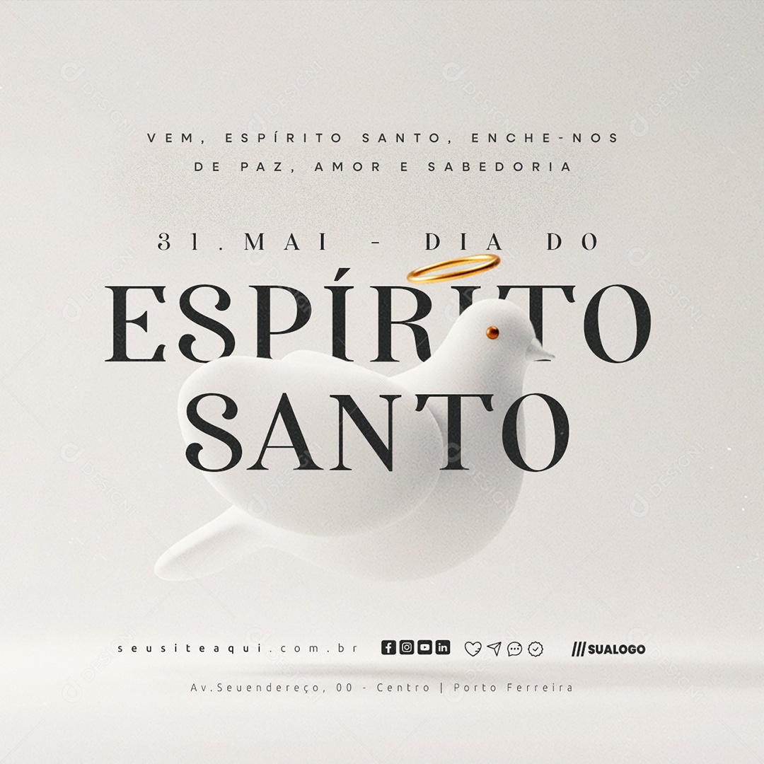 Dia do Espirito Santo 31 de Maio Social Media PSD Editável