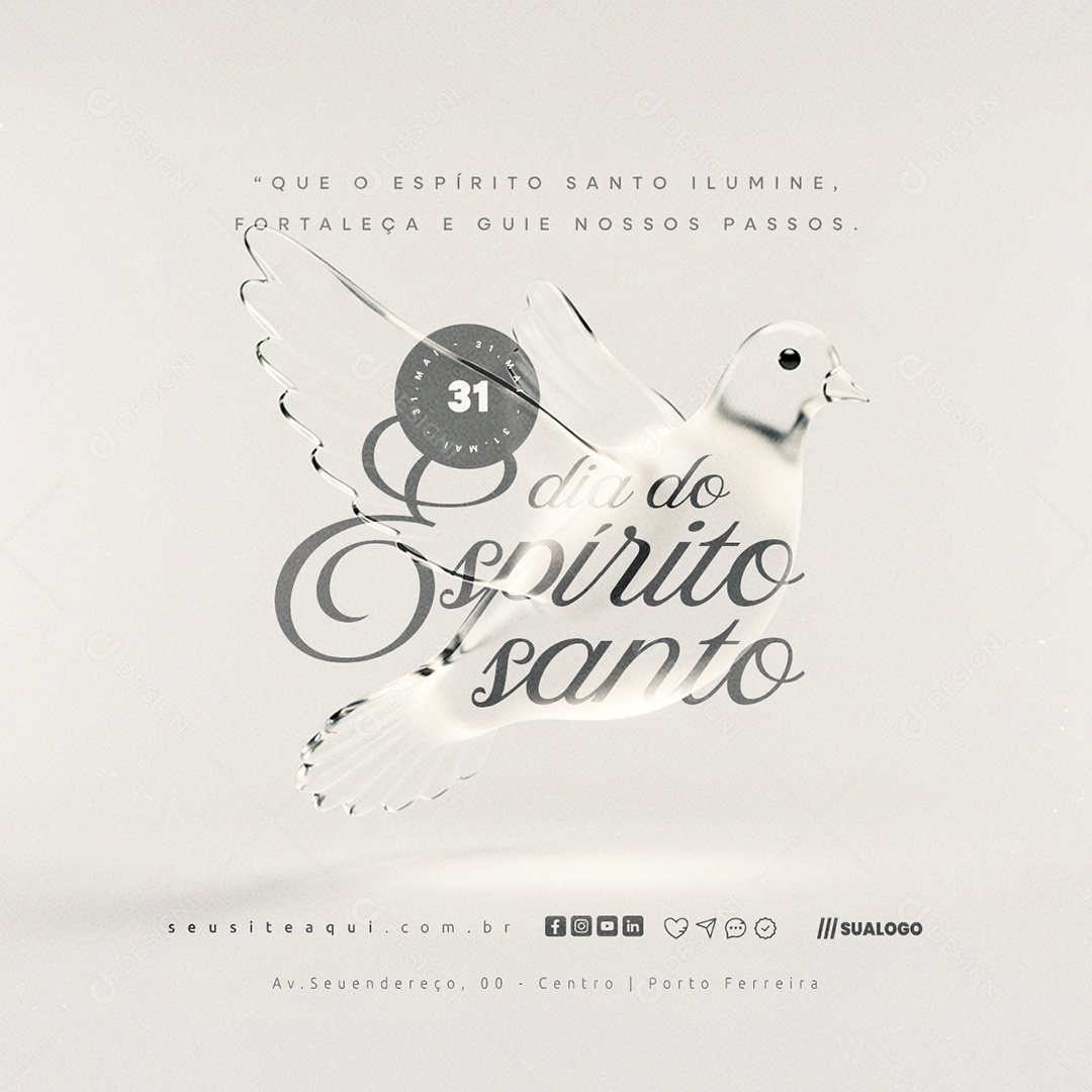 Dia do Espirito Santo 31 de Maio Social Media PSD Editável