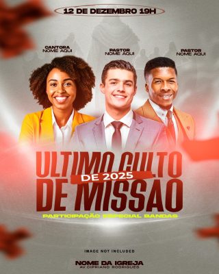 Culto Último Culto De Missão Participação Especial Bandas PSD Editável