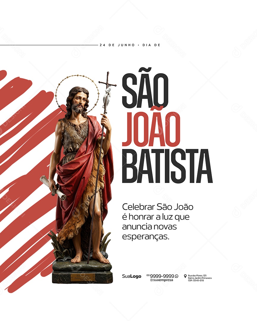 Dia de São João Batista 24 de Junho Social Media PSD Editável