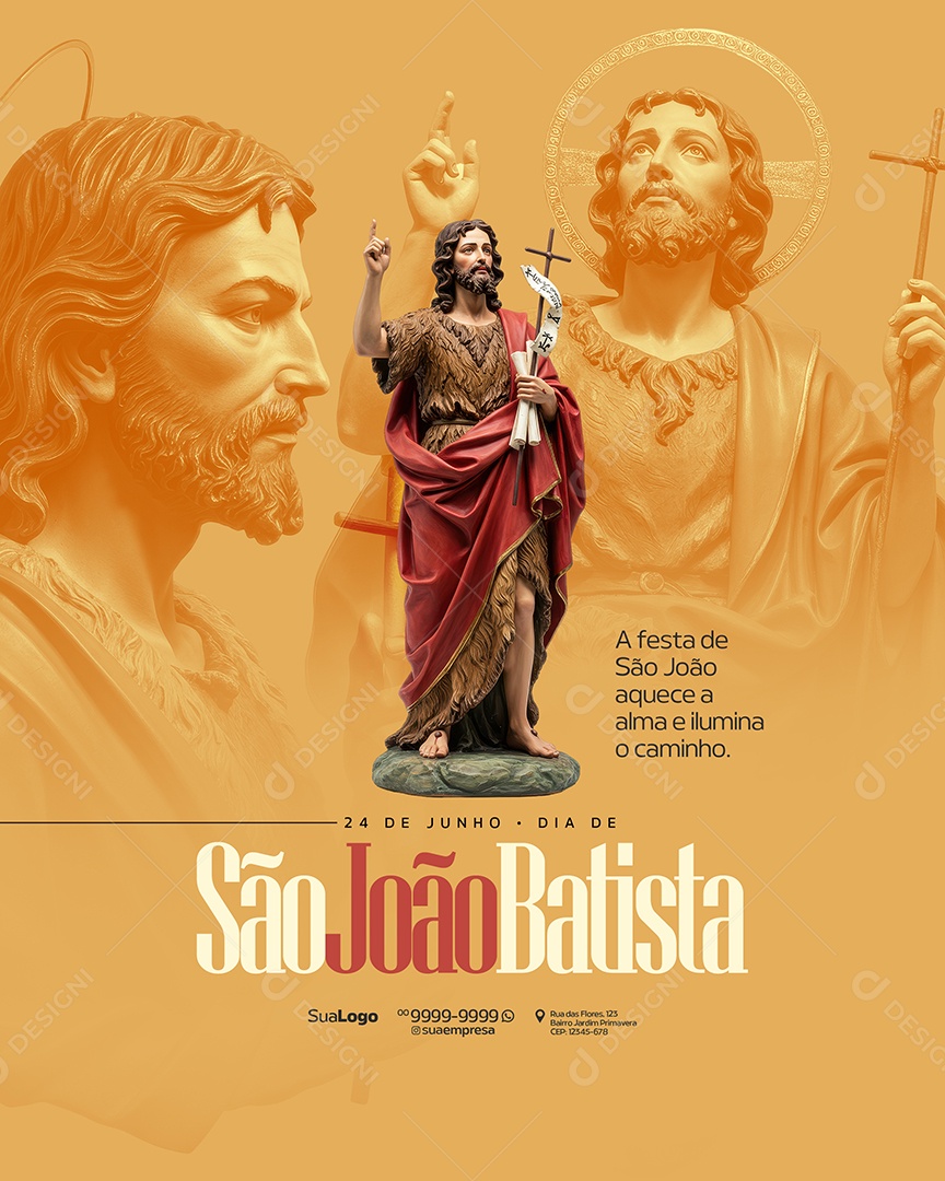 Dia de São João Batista 24 de Junho Social Media PSD Editável