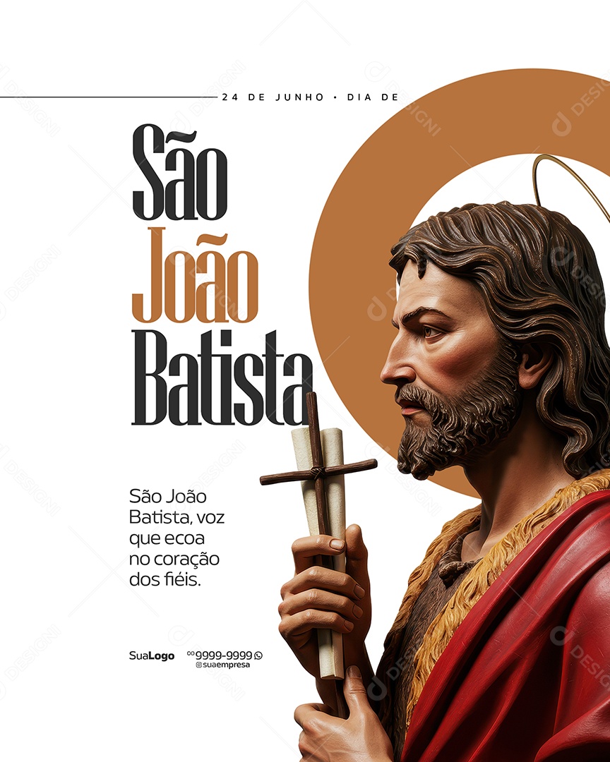 Dia de São João Batista 24 de Junho Social Media PSD Editável