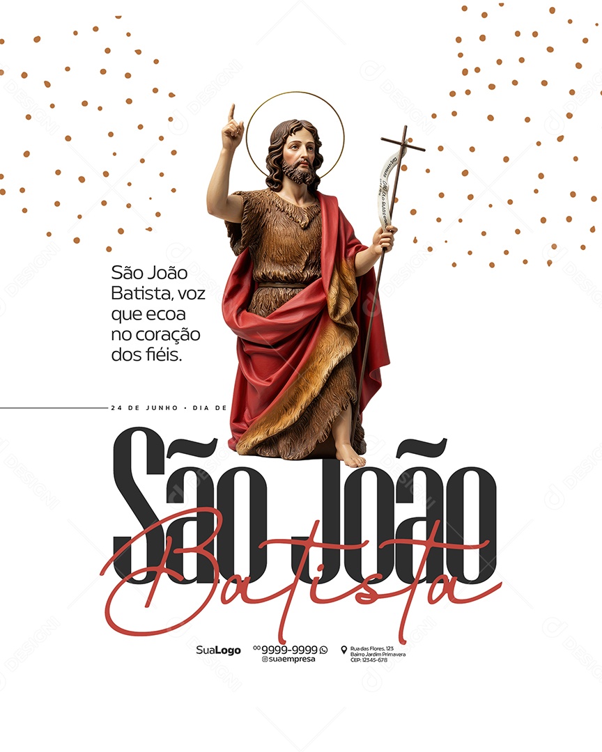 Dia de São João Batista 24 de Junho Social Media PSD Editável