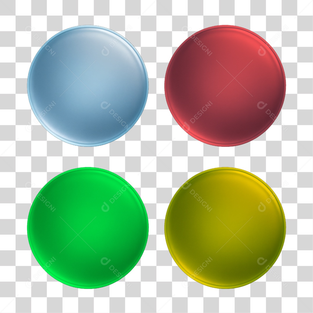 Botões Coloridos PNG Transparente