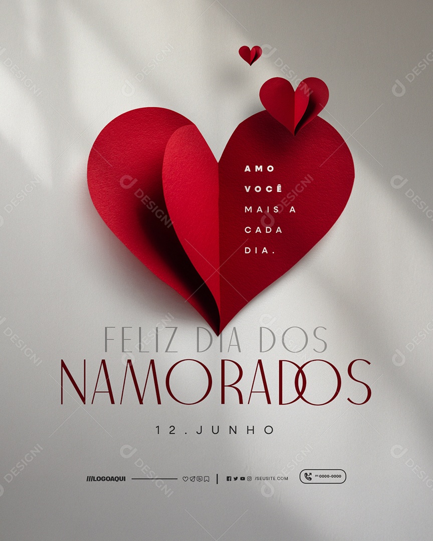 Feliz Dia dos Namorados 12 de Junho Social Media PSD Editável