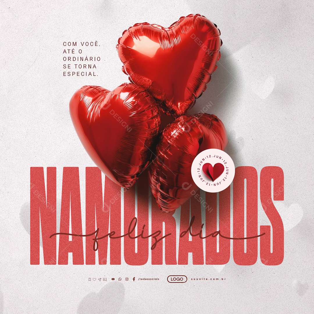 Dia dos Namorados 12 de Junho Social Media PSD Editável