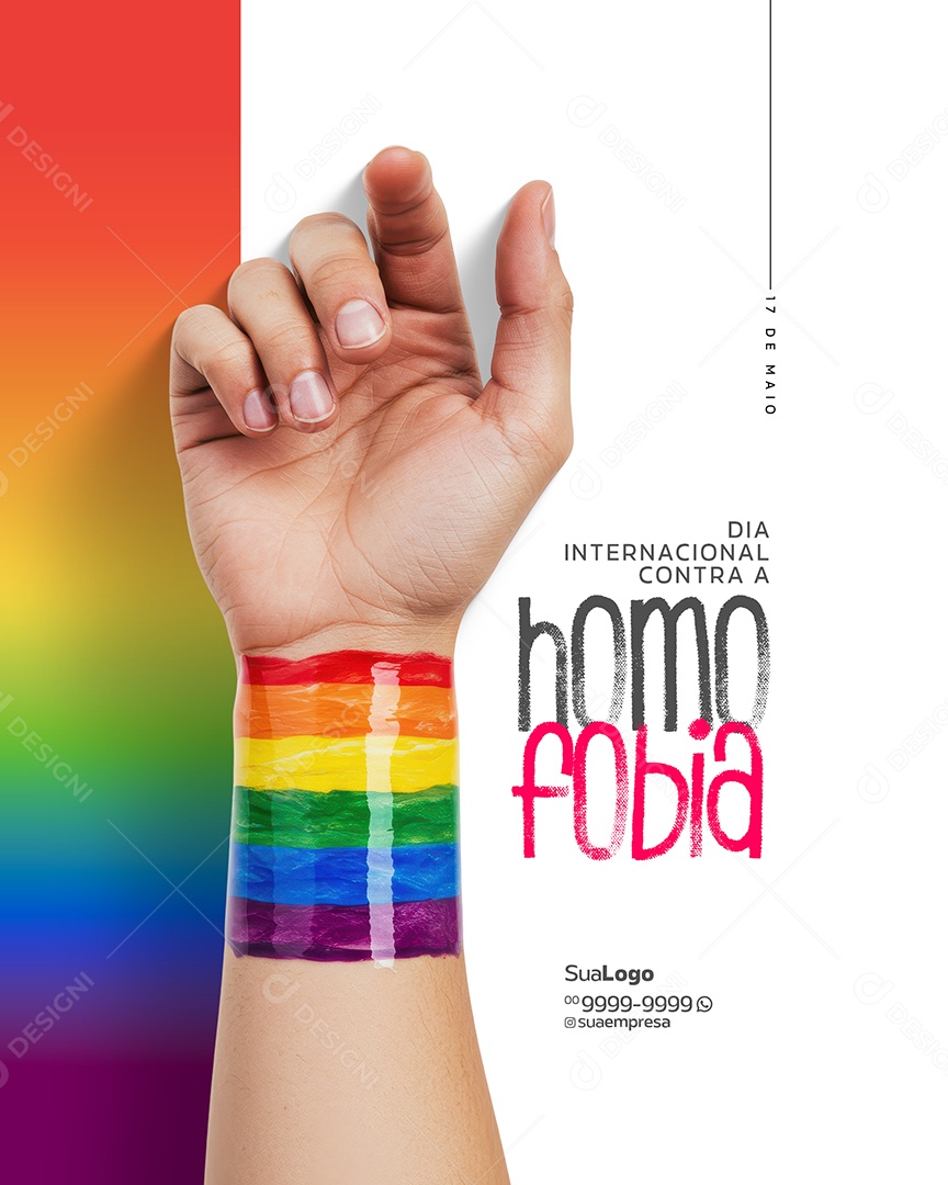 Dia Internacional Contra a Homofobia e Transfobia 17 de Maio Social Media PSD Editável