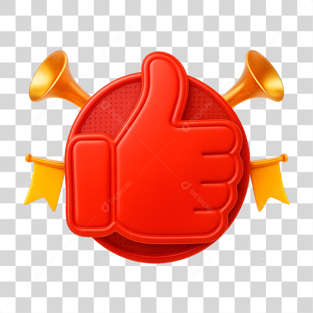 Ícone 3D Like PNG Transparente