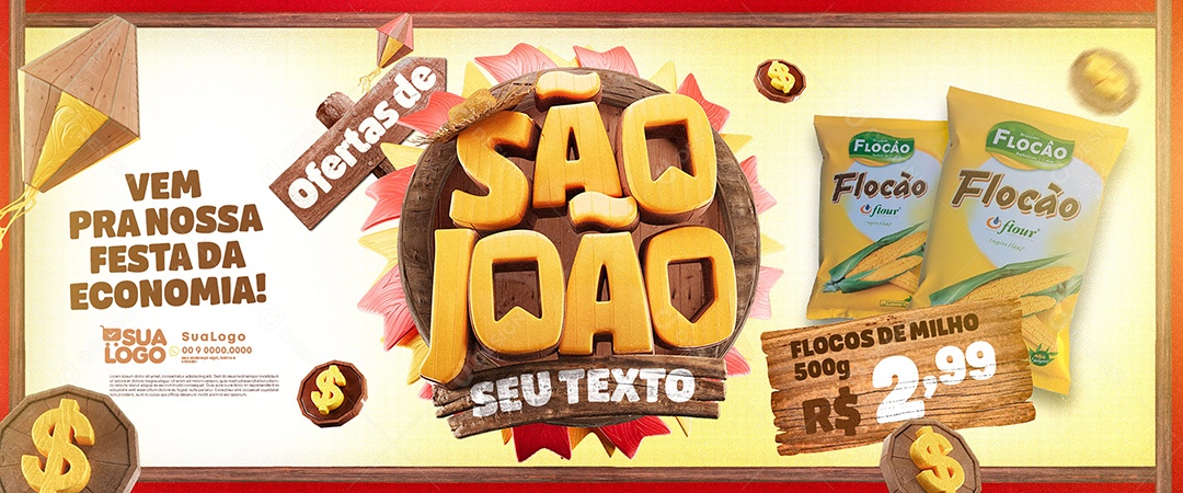 Banner Ofertas de São João Social Media PSD Editável