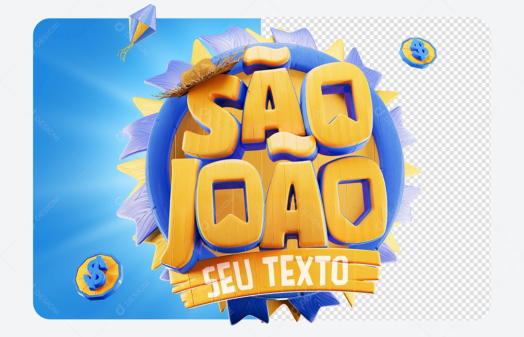 Selo 3D São João Para Composição PSD