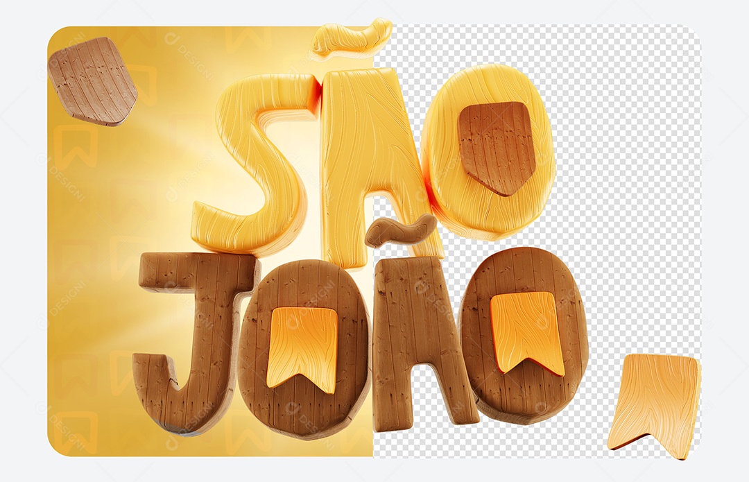 Selo 3D São João Para Composição PSD