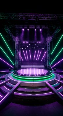Cenário de Palco iluminado com luzes