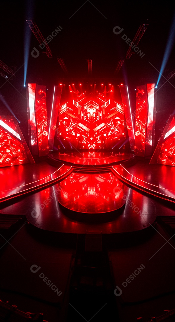 Cenário de Palco iluminado com luzes