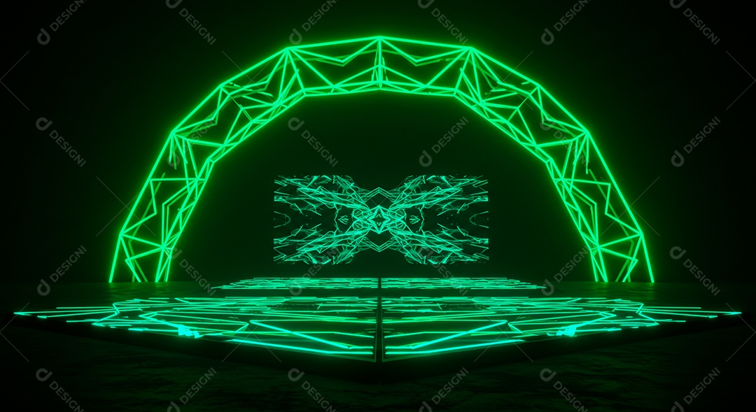 Cenário de Palco iluminado com luzes