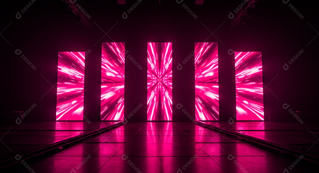 Cenário de Palco iluminado com luzes