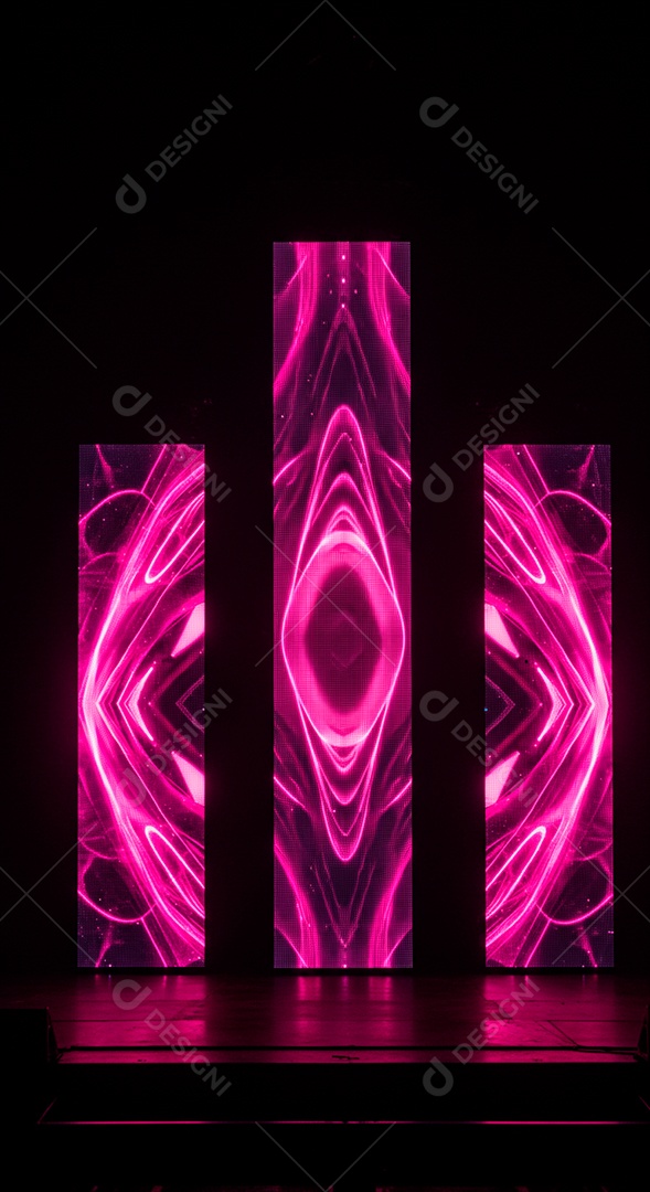 Cenário de Palco iluminado com luzes