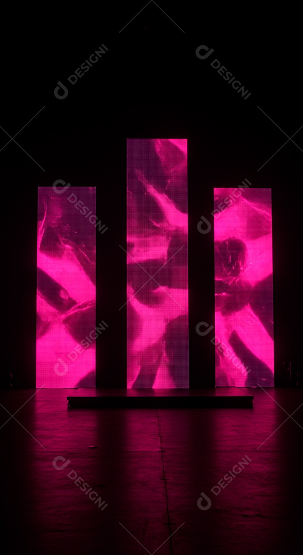 Cenário de Palco iluminado com luzes