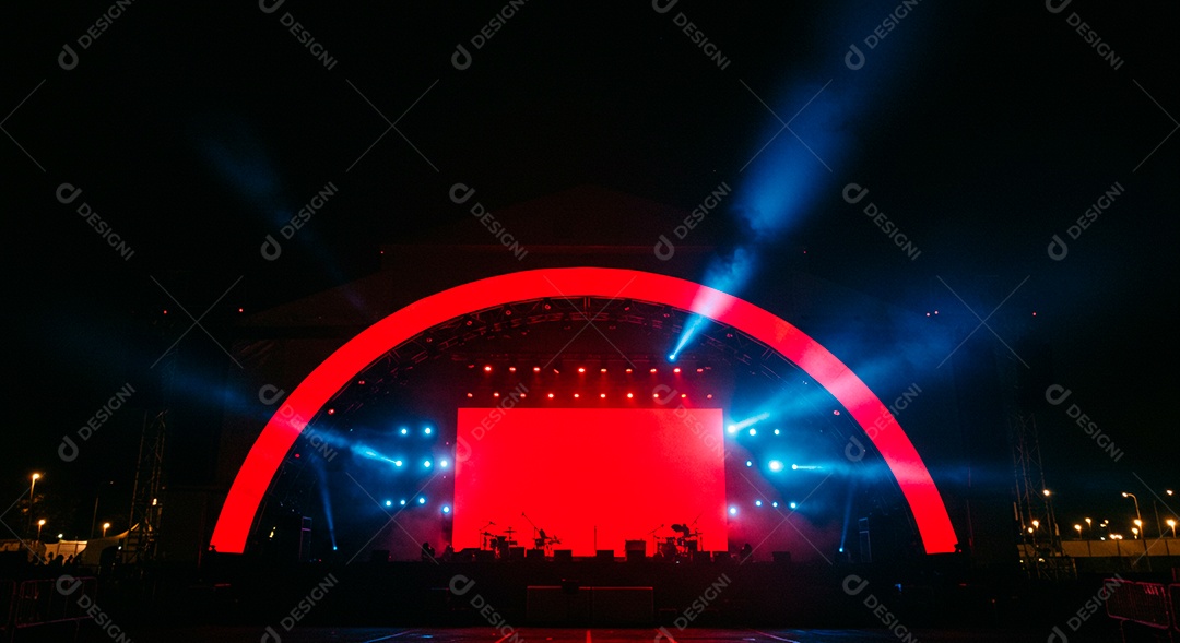 Cenário de Palco iluminado com luzes
